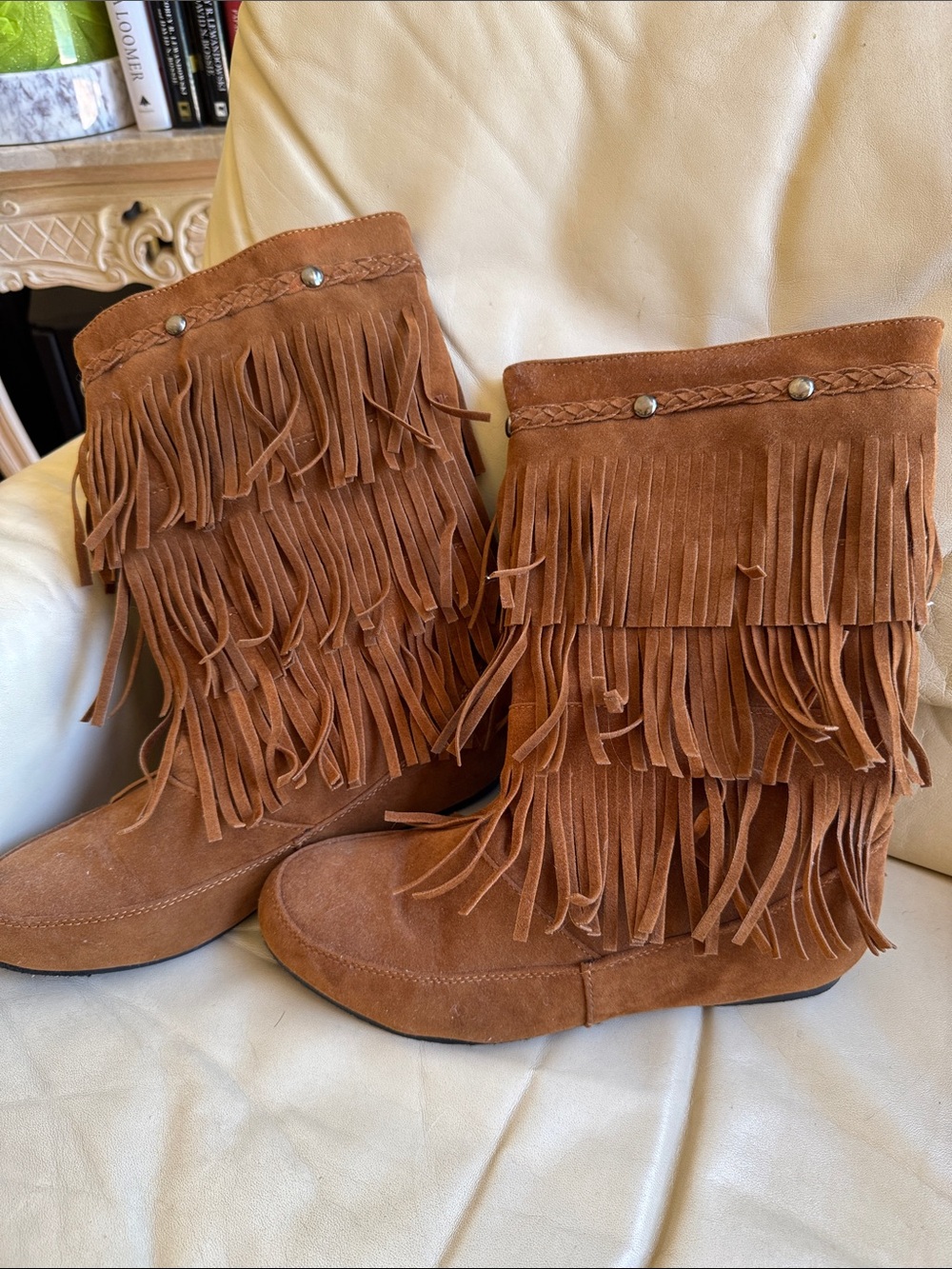 New Brown Boots with Fringe size 8.5